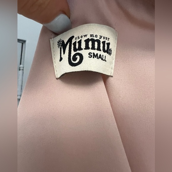 Show Me Your MuMu Lauren Tie Maxi Dress - Dusty Blush Crisp - Size S - Picture 7 of 10